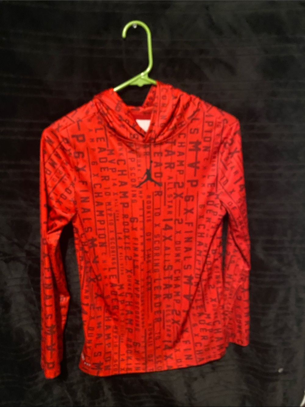 Jordan Red and Black Graphic Hoodie for Kids